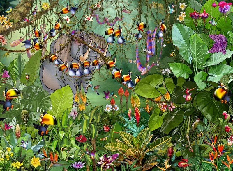 Legpuzzel - François Ruyer - Jungle - 2000 stukjes from Grafika, Multicolour edition – box