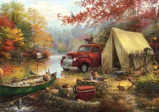 puzzel Chuck Pinson - landschap Share the Outdoors - 1500 stukjes. van Grafika, editie Meerkleurig – doos 1 van 2