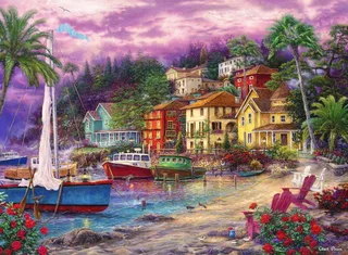 puzzel Chuck Pinson - legpuzzel On Golden Shores - 2000 stukjes. de Grafika, édition Multicolore – boîte 1 sur 2