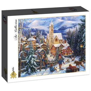 puzzel Chuck Pinson - legpuzzel Sledding To Town - 2000 stukjes. from Grafika, Multicolour edition – box 2 of 2