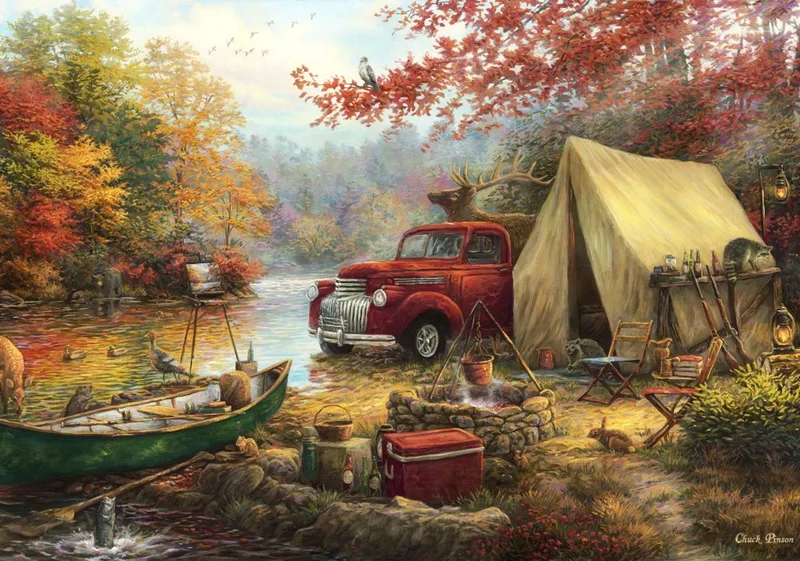 puzzel Chuck Pinson - Share the Outdoors - 1000 stukjes legpuzzel. van Grafika, editie Meerkleurig – doos