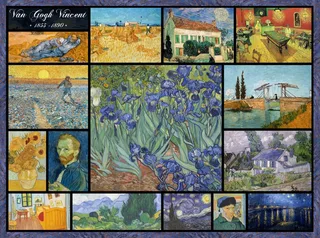 puzzel Collage - Vincent Van Gogh - 2000 stukjes kunst puzzel. fra Grafika, Flerfarvet-udgave – æske 1 af 2