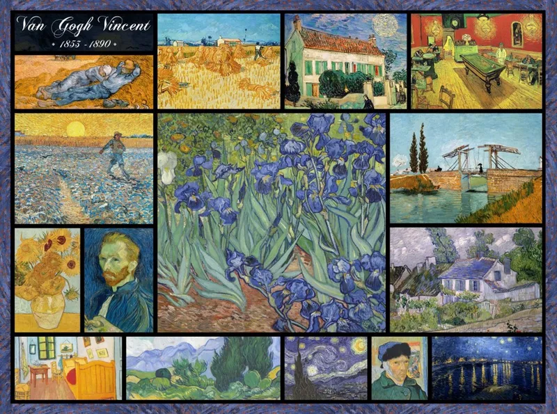 puzzel Collage - Vincent Van Gogh - 2000 stukjes kunst puzzel. van Grafika, editie Meerkleurig – doos