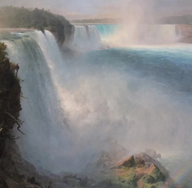 puzzel landschap Frederic Edwin Church Les Chutes du Niagara 1000 stukjes. fra Grafika, Rød-udgave – æske