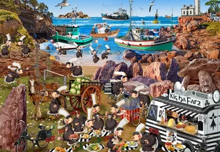 puzzel Les Bigoudènes - legpuzzel 1000 stukjes kleurrijk. van Grafika, editie Meerkleurig – doos 1 van 2