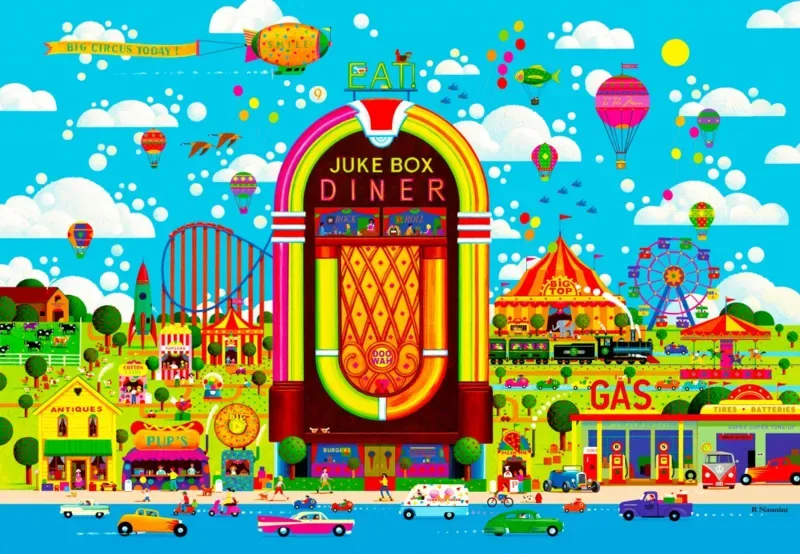 Puzzle Carnaval du Jukebox - 1000 pièces van Grafika – doos
