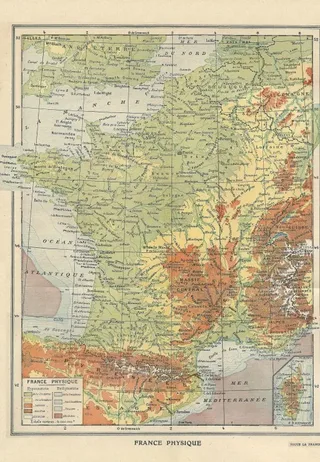 Puzzle Carte de la France Physique - Larousse, 1925 - 1000 pièces de Grafika – boîte 1 sur 2