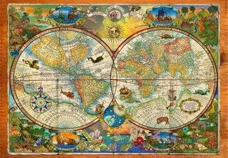 Puzzle Carte des Créatures de la Terre - 1000 pièces van Grafika – doos 1 van 2