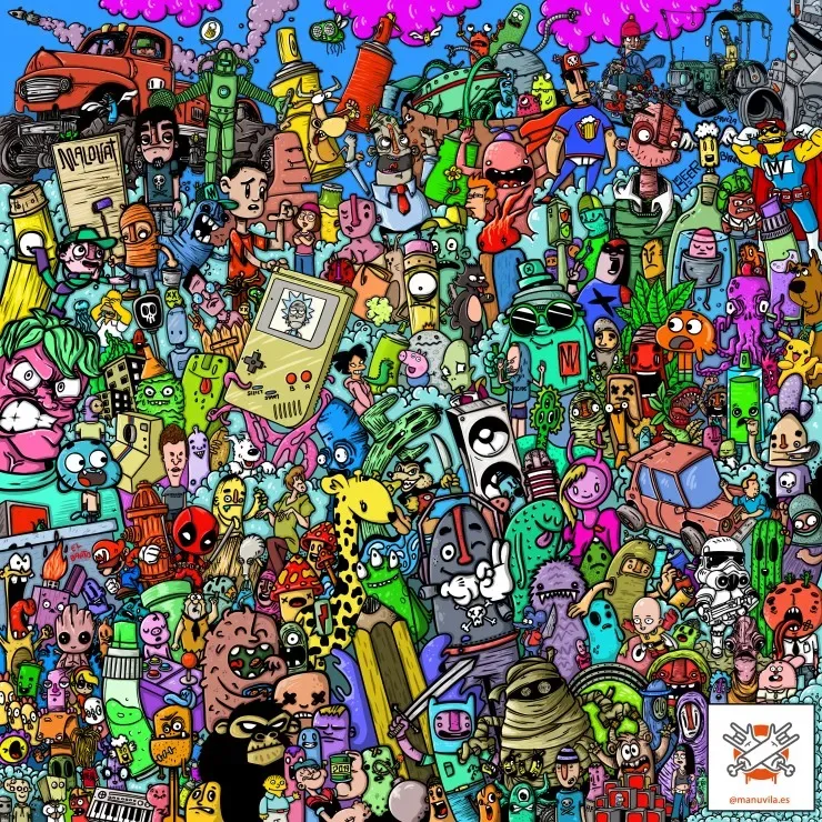 Puzzle Cartoon Party - 1000 pièces van Grafika – doos 1 van 2