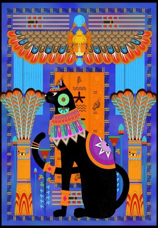 Puzzle Chat Egyptien - Bleu - 1000 pièces von Grafika – Schachtel 1 von 2