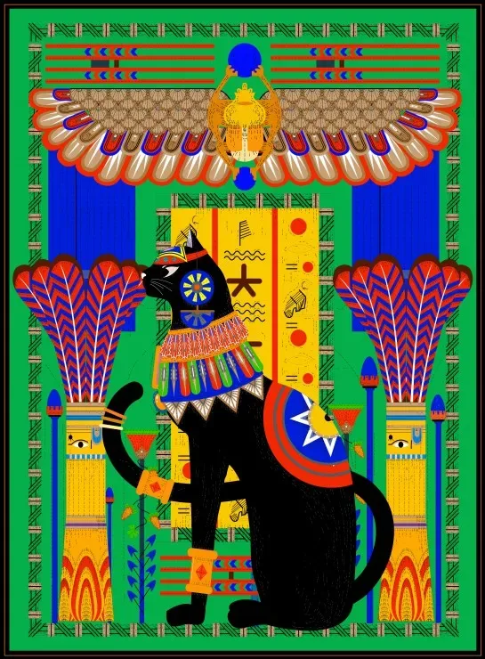 Puzzle Chat Egyptien - Vert - 2000 pièces de Grafika – boîte