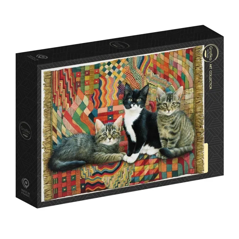 Puzzle Christie, Posky and Zelly on a Deco rug - 1000 pièces von Grafika – Schachtel 2 von 2