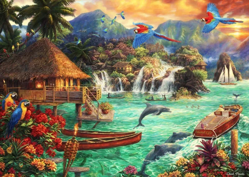 Puzzle Chuck Pinson - Island Life - 500 à 999 pièces von Grafika – Schachtel 1 von 2