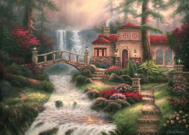 Puzzle Chuck Pinson - Sierra River Falls - 500 à 999 pièces de Grafika – boîte