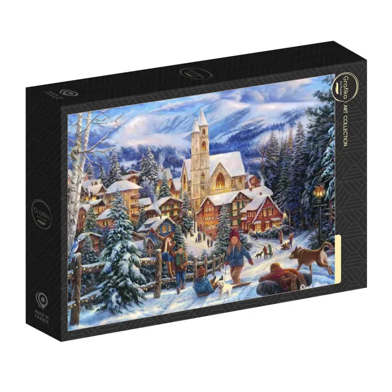 Puzzle Chuck Pinson - Sledding To Town - 500 à 999 pièces de Grafika – boîte 2 sur 2