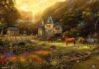 Puzzle Chuck Pinson - The Golden Valley - 1000 pièces van Grafika – doos 1 van 2