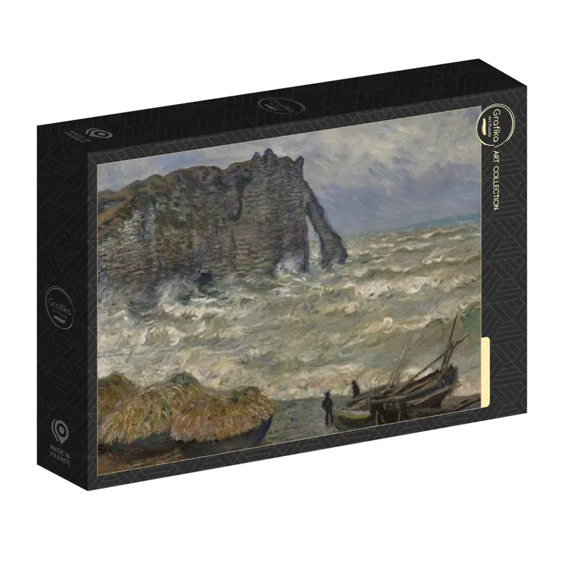 Puzzle Claude Monet - Mer agitée à Étretat, 1883 - 1000 pièces de Grafika – boîte 2 sur 2