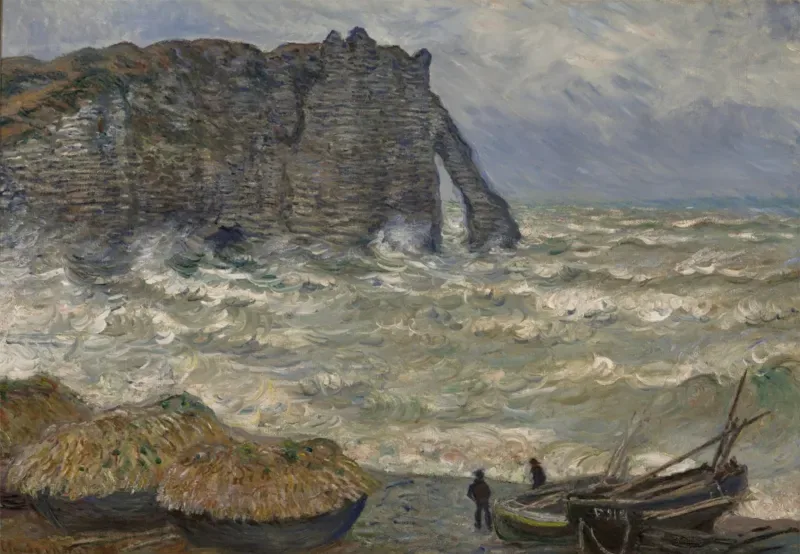 Puzzle Claude Monet - Mer agitée à Étretat, 1883 - 1000 pièces de Grafika – boîte 1 sur 2