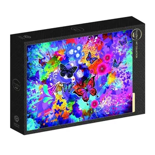 Puzzle Fleurs et Papillons Colorés - 500 à 999 pièces de Grafika – boîte 2 sur 2