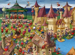 Puzzle François Ruyer - Célébrations de Sorcières au Château - 2000 pièces de Grafika – boîte 1 sur 2