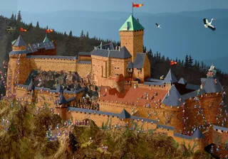 Puzzle François Ruyer - Château du Haut-Koenigsbourg - 1000 pièces von Grafika – Schachtel 1 von 2