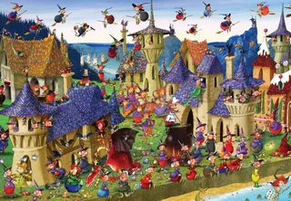 Puzzle François Ruyer - Fête des Sorcières au Château - 1000 pièces von Grafika – Schachtel 1 von 2