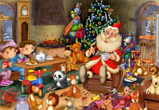 Puzzle François Ruyer - Goûter de Noël - 1000 pièces de Grafika – boîte 1 sur 2