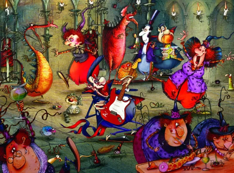 Puzzle François Ruyer - La Fête des Sorcières - 2000 pièces von Grafika – Schachtel 1 von 2