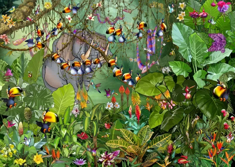 Puzzle François Ruyer - La Jungle 2 - 500 à 999 pièces de Grafika – boîte 1 sur 2
