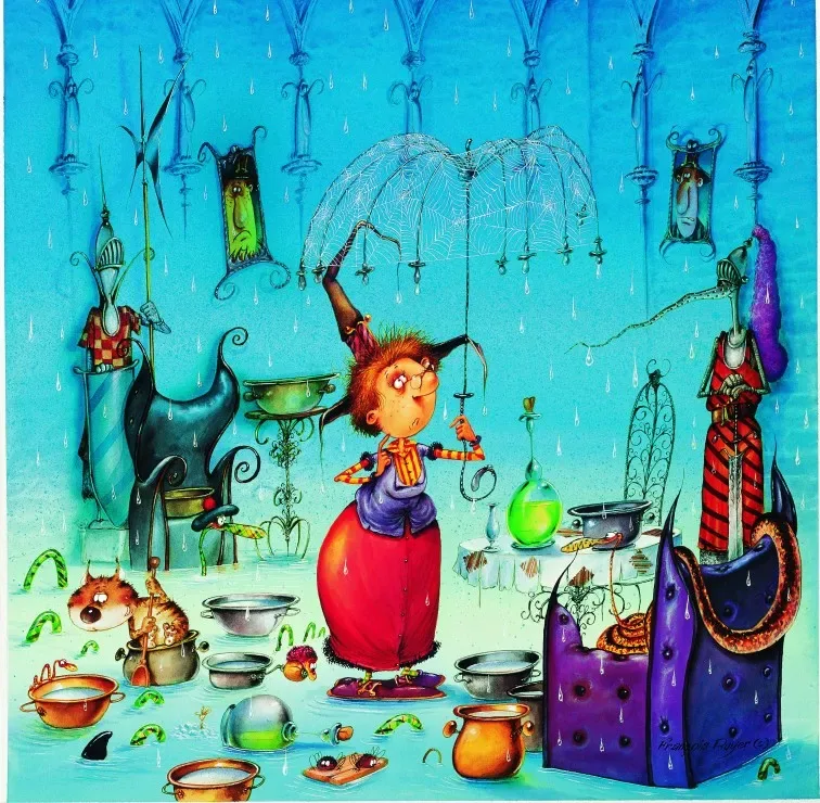 Puzzle François Ruyer - La Sorcière au Parapluie - 1000 pièces van Grafika – doos 1 van 2