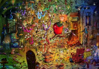 Puzzle François Ruyer - La Sorcière et l'Arbre à Serpents - 1000 pièces van Grafika – doos 1 van 2