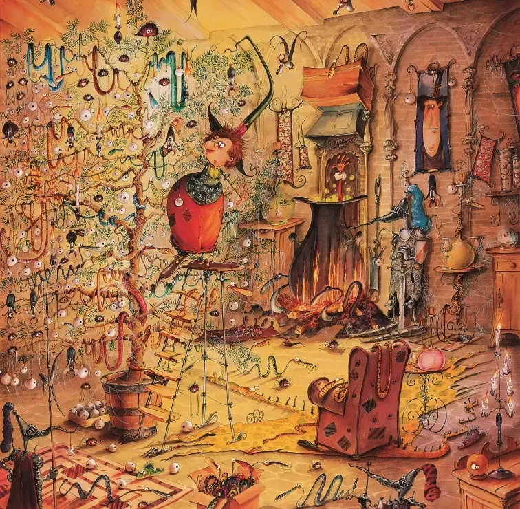 Puzzle François Ruyer - La Sorcière et l'Arbre à Serpents 2 - 1000 pièces von Grafika – Schachtel 1 von 2
