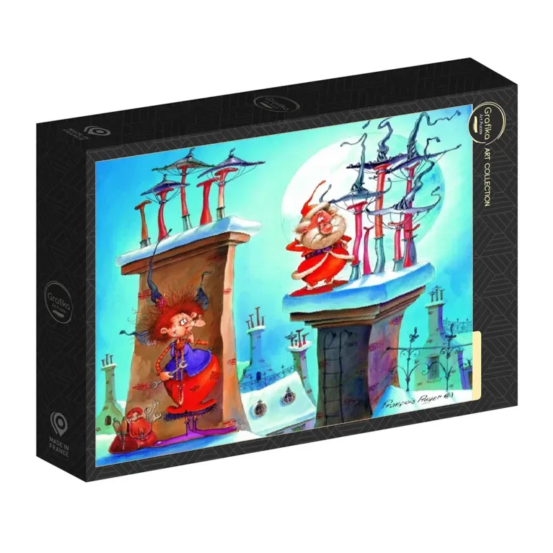 Puzzle François Ruyer - La Sorcière et le Père Noël - 1000 pièces van Grafika – doos 2 van 2
