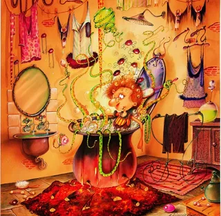 Puzzle François Ruyer - La Sorcière se Pomponne - 1000 pièces de Grafika – boîte 1 sur 2
