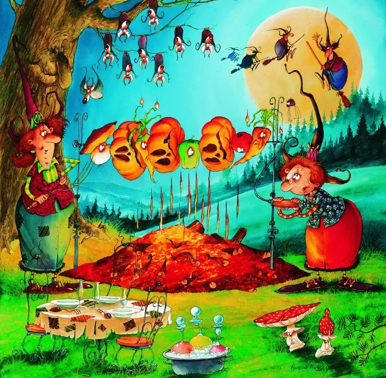 Puzzle François Ruyer - Le Barbecue des Sorcières - 1000 pièces van Grafika – doos 1 van 2