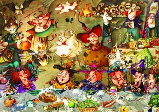 Puzzle François Ruyer - Repas entre Sorcières - 1500 pièces de Grafika – boîte 1 sur 2