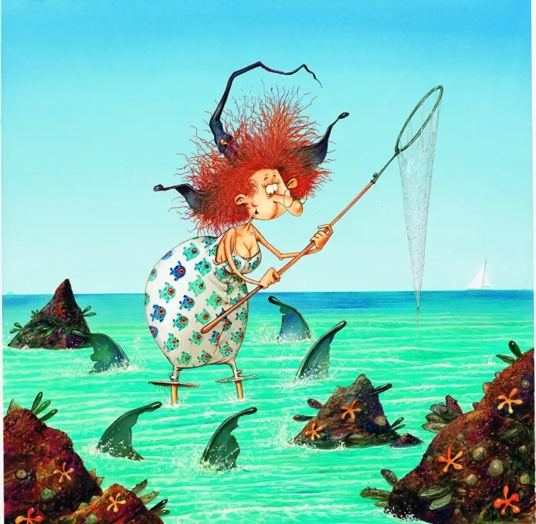 Puzzle François Ruyer - Sorcière à la Pêche - 1000 pièces de Grafika – boîte
