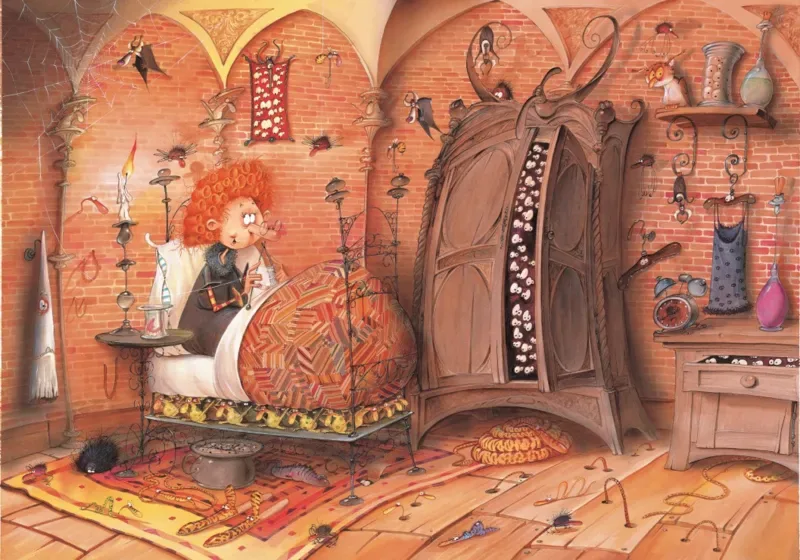Puzzle François Ruyer - Sorcière au Lit - 1000 pièces de Grafika – boîte 1 sur 2