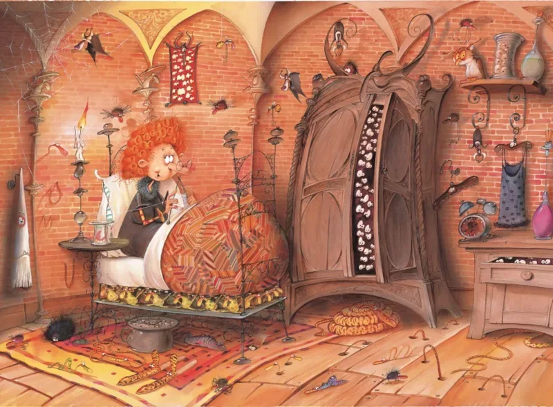 Puzzle François Ruyer - Sorcière au Lit - 2000 pièces from Grafika – box 1 of 2