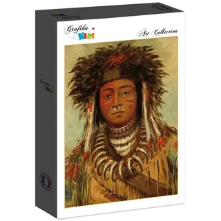Puzzle George Catlin : Chef Indien - Ojibbeway, 1843 - 10 à 25 pièces van Grafika – doos 2 van 2