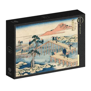 Puzzle Hokusai - Image Ancienne du Pont à Huit Parties dans la Province de Mikawa - 1000 pièces van Grafika – doos 2 van 2