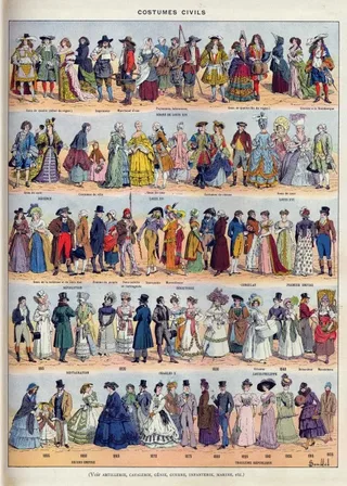 Puzzle Illustration du Larousse : Costumes Civils - 500 à 999 pièces van Grafika – doos 1 van 2