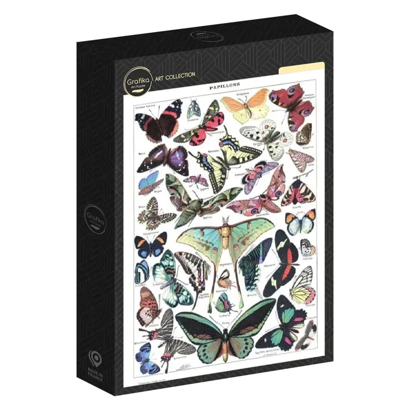 Puzzle Illustration du Larousse pour Tous : Papillons, 1907-1910 - 1000 pièces from Grafika – box 2 of 2