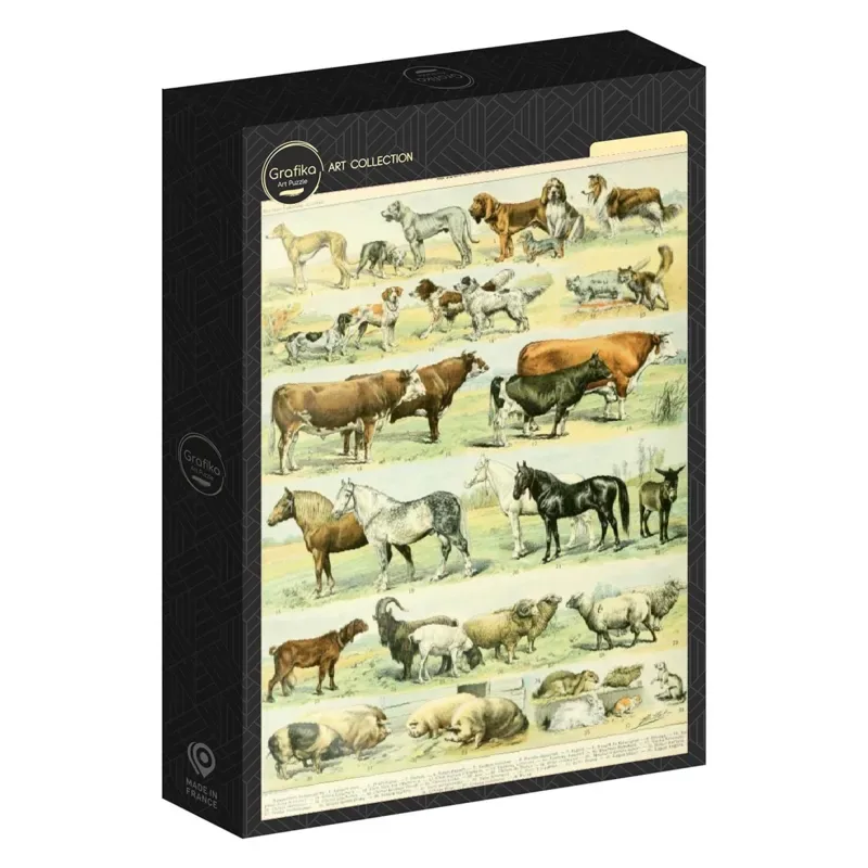 Puzzle Illustration du Nouveau Larousse Illustré : Mammifères, XIXè Siècle - 1000 pièces from Grafika – box 2 of 2