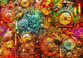 Puzzle L'Horloge Secrète des Oiseaux von Grafika – Schachtel 1 von 2