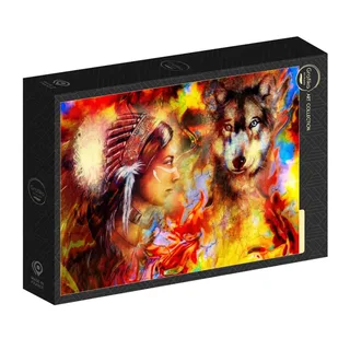 Puzzle La Femme Indienne et le Loup - 500 à 999 pièces de Grafika – boîte 2 sur 2