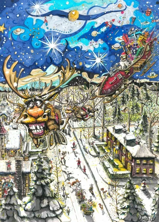 Puzzle La Tournée du Père Noël - 1000 pièces van Grafika – doos 1 van 2