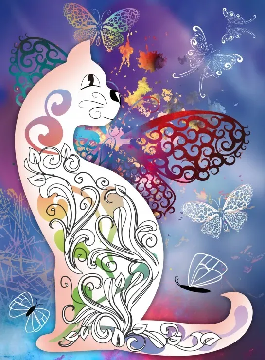 Puzzle Le Chat et les Papillons - 2000 pièces van Grafika – doos