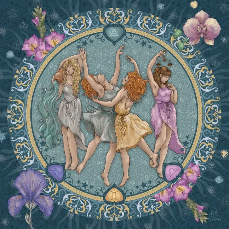 Puzzle Les signes d'air en Astrologie - 1000 pièces de Grafika – boîte 1 sur 2