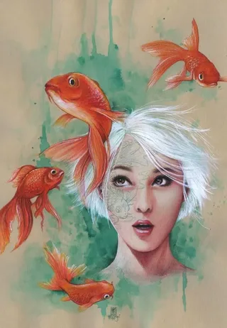 Puzzle Misstigri - La Demoiselle aux Poissons - 1000 pièces de Grafika – boîte 1 sur 2